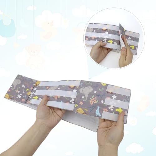 Soft breathable cotton feeding tube holder belt laid flat to show adjustable extension straps.