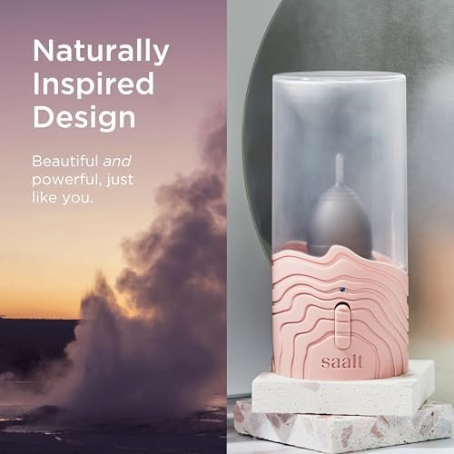 Saalt menstrual disc sanitizer with removable power cord for easy storage and travel.