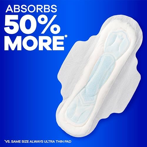 Detailed view of Always Size 2 Long Super pad with Flexi-Wings and RapidDRY core.
