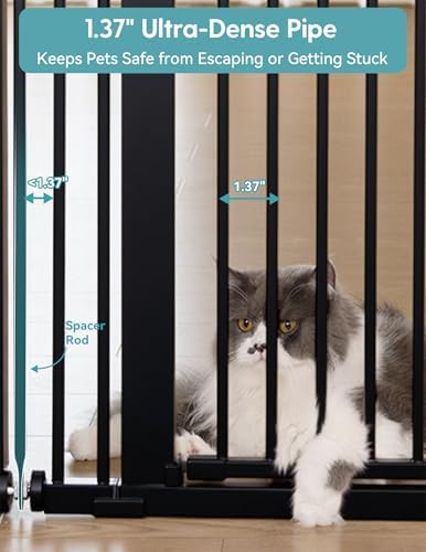 No Pawblems pet barrier displaying the ultra narrow vertical bar spacing for small pets
