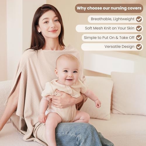 Konssy nursing cover used as a protective stroller canopy