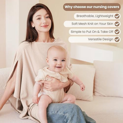 Konssy nursing cover used as a protective stroller canopy