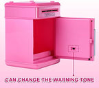 Top coin slot mechanism on pink electronic money saving box