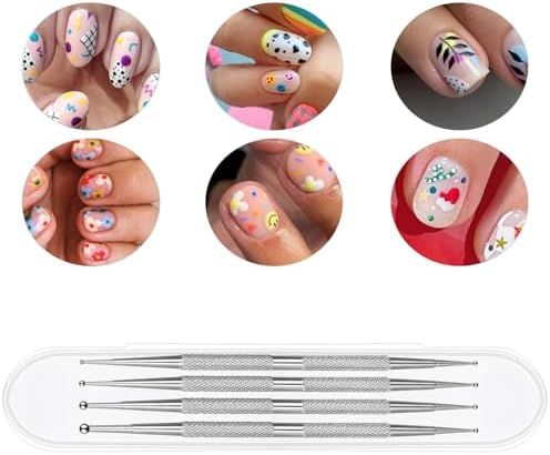 Filfeel nail art dotting tools with clear storage case