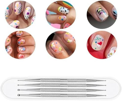 Filfeel nail art dotting tools with clear storage case