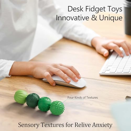 Silicone Magnetic Balls Fidget Toys for Adults & Teens,4PCS Stress Relief Sensory Toys for Autism ADHD Anxiety,Fun Textures Gadgets,Office Desk Toy,Stocking Stuffers for Women Men Teen Gift - Image 4