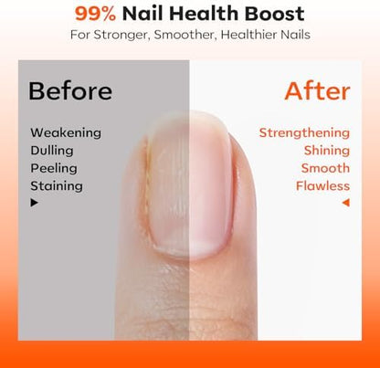 Clear nail polish providing assistance with hiding cracks and yellowing