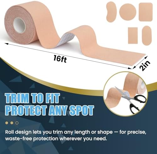 TASZOOS blister tape applied to a heel for hiking friction relief.