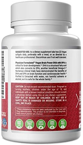 Physician Formulated plant based algae Omega 3 supplement for prenatal health
