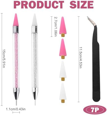 Dual-ended wax pencil detail for diamond painting