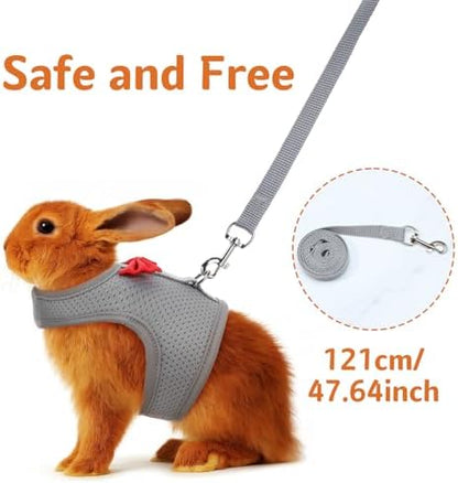 Prasacco breathable rabbit vest harness laid flat showing soft padded borders and elastic cushioning structure