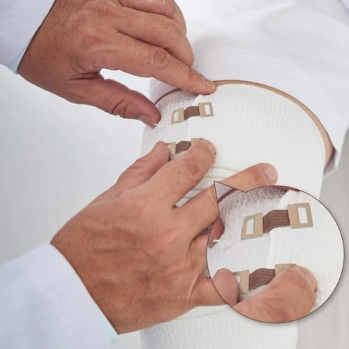 HWZWT bandage clips used on a brown crepe wrap for sprain support.