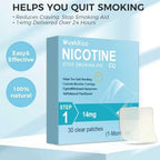 LWei Blvef 14 milligram clear transdermal stop smoking patch applied on a clean upper arm