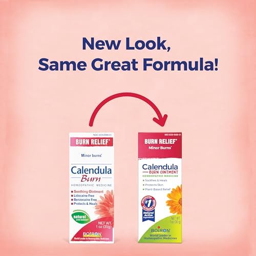 Calendula plant-based ointment for cooking burns and sun exposure healing.