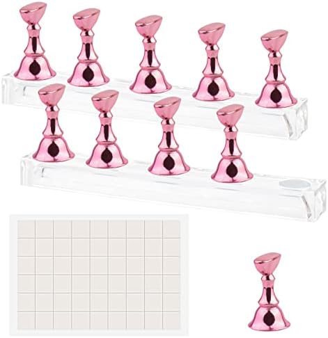 Difenni magnetic nail art display stand with pink acrylic base front view