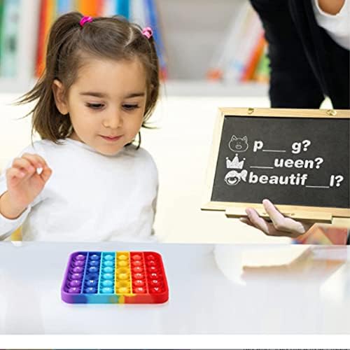 Colorful square sensory popper board for autism and ADHD stress relief
