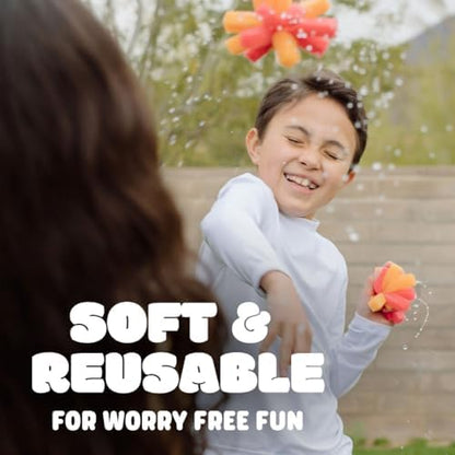 Close up view of the durable mess free reusable water sponge spheres showing soft texture.