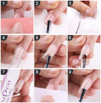 Kit contents layout with 100 pieces of nail extension fiber