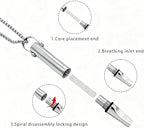 Mindful breathing necklace with replaceable fragrance filter cores for stress relief.