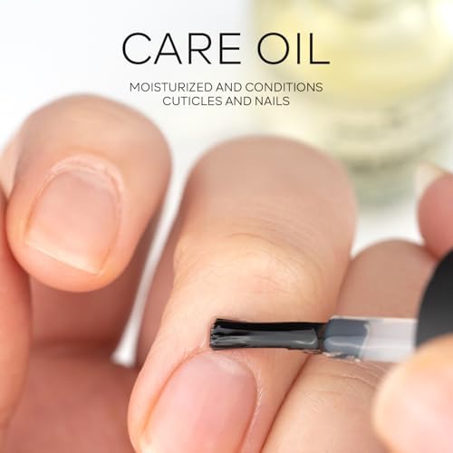 Applying Meline Pink Mask care oil to nail cuticles