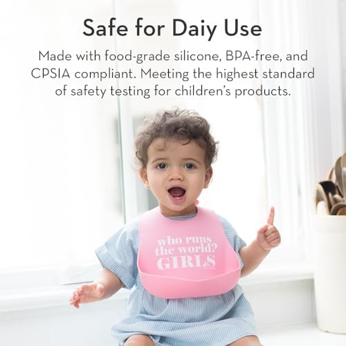 Stain resistant Bella Tunno baby bib showing back view texture and flexibility
