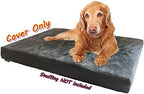 Washable synthetic suede pet pillow mattress protector laid flat
