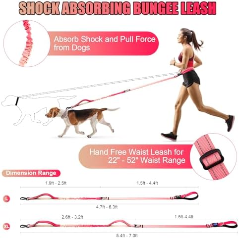 Jetog gradient rose leash reflective night view