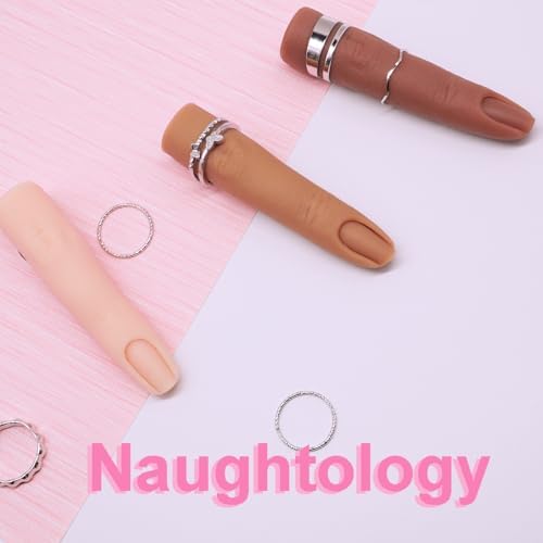 Nail technician practicing acrylic art on flexible silicone finger