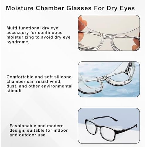 Unisex dry eye relief glasses with blue light blocking lenses for computer use