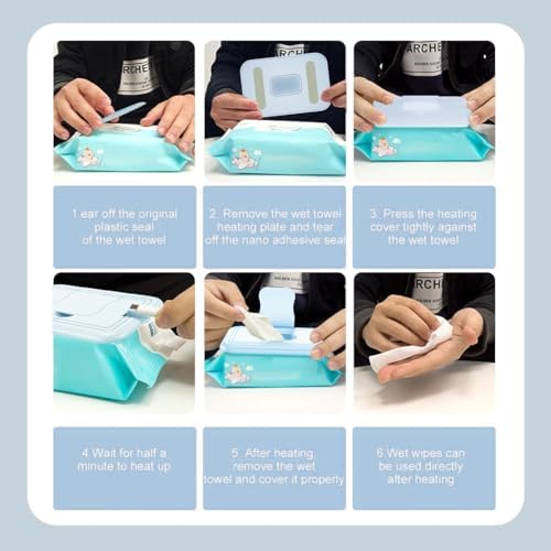 Portable USB baby wipe warmer open lid view