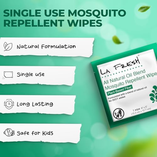 La Fresh DEET free insect repellent individually wrapped single packet details