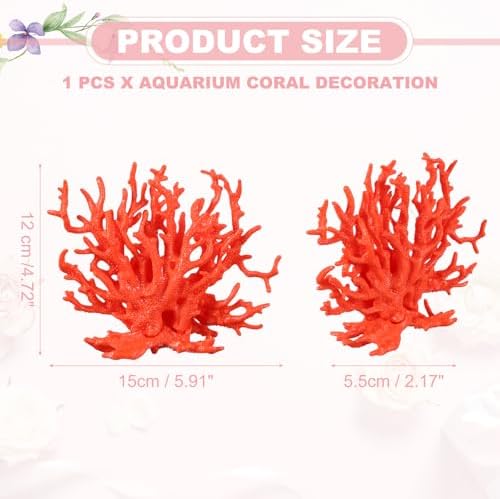 Petaxcell orange aquarium decoration displaying its durable base buried in fish tank gravel.
