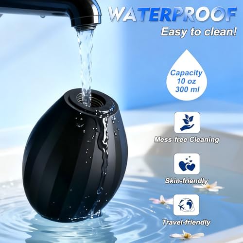 Side profile of the ergonomic squeezable enema bulb designed for easy grip.
