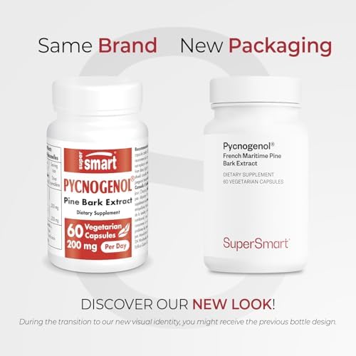 Supersmart Pycnogenol 60 vegetarian capsules supplement facts side panel