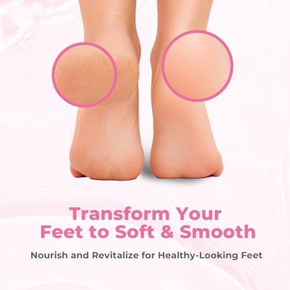 SAISZE callus remover gel being applied to a heel using the integrated brush head.