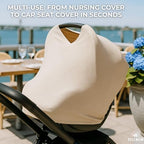 Close up of soft breathable cotton-modal fabric texture of Toci nursing cover