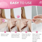 Mshunya clear non-toxic body glue bottle showing 2 fluid ounce size