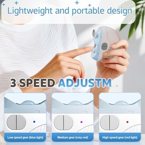 Close up of 3-speed control button on electric nail clipper.