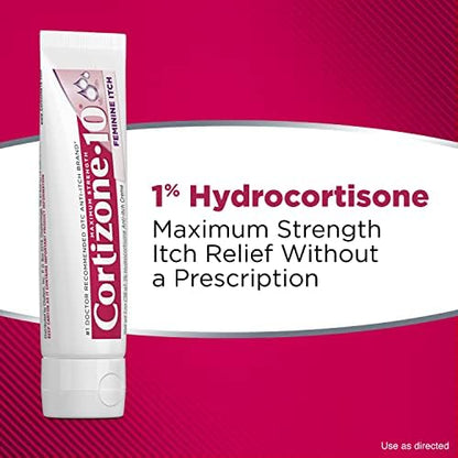 Authentic USA imported Cortizone 10 Feminine Itch Cream for sensitive skin.