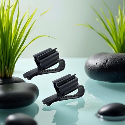 Adjustable aquarium tube clamp set demonstrating compatibility with different hose diameters.