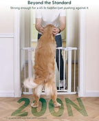 Babelio extra wide safety gate installed between modern interior doorway walls.