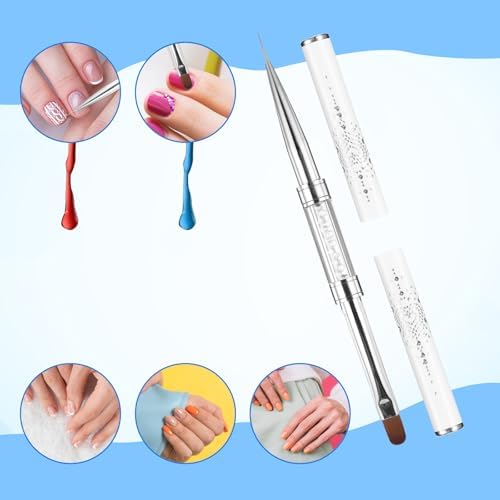 JJUNW nail brush set with protective caps on