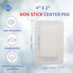 NBLEISHI adhesive bordered gauze pad showing the four sided sticky border and non stick center.