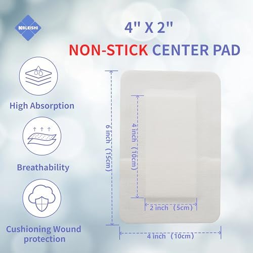 NBLEISHI adhesive bordered gauze pad showing the four sided sticky border and non stick center.