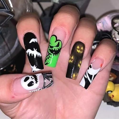 Halloween nail stamper kit accessories and plate layout.