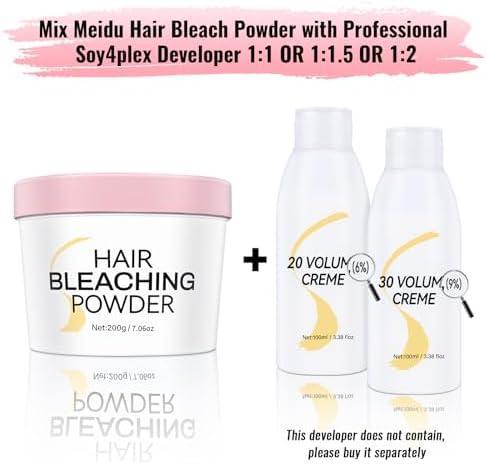 Cosmtek professional blonding powder container scoop measurement close up