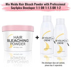 Cosmtek professional blonding powder container scoop measurement close up