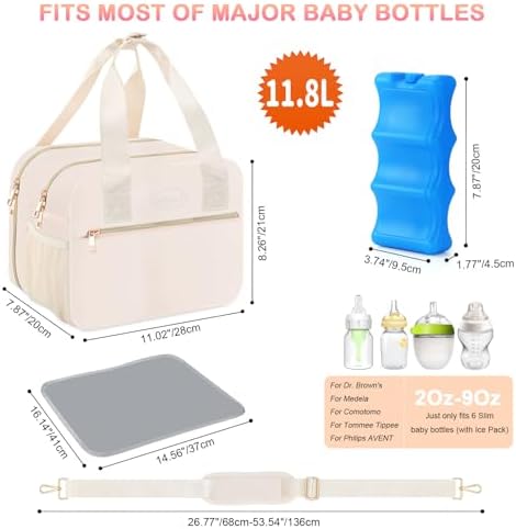 Piioser cooler bag showing storage for wearable breast pumps