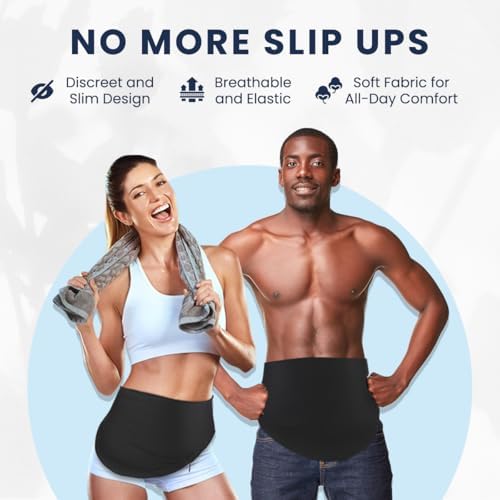 YConnect Ostomy Wrap Abdomen support band stretched to demonstrate premium material elasticity.