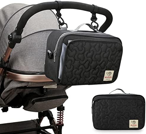 Top view of organized Momigo diaper caddy with baby items inside